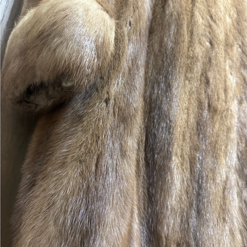 Custom made Mink Fur coat ladies Size 12-14 Jacket with Plush Fur Collar - Picture 9 of 16